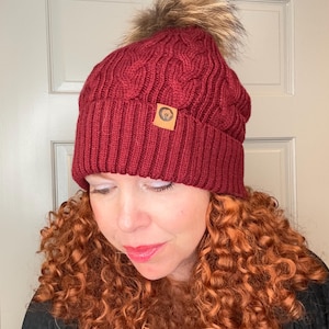 Satin lined Winter Beanie for Curly Hair