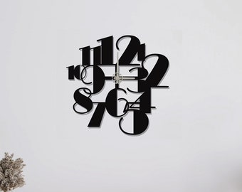 Big Number Clocks for Wall, Wall Clock, Modern Metal Wall Clock, Large Wall Clock, Minimalist Clock, Living Room Decor, Home Decor
