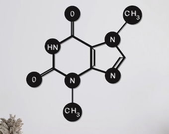 Metal Chocolate Molecule Decor, Chemistry Wall Art, Metal Wall Art, Home Office Decoration, Unique Gift Idea, Wall Hangings, Metal Art Work