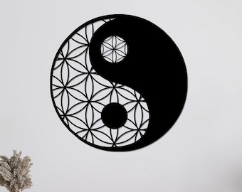 Arte de parede de metal Yin Yang, arte de parede de metal, decoração de escritório doméstico, presente exclusivo para Yin Yang, tapeçarias de parede, trabalhos de arte em metal, arte de parede de Yin Yang