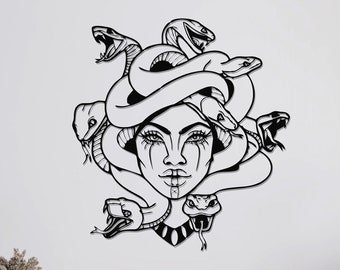 Metal Medusa Wall Art, Metal Wall Art, Home Office Decoration, Unique Gift Medusa, Wall Hangings, Metal Art Work, Greek Mythology Wall Art