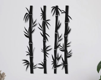 Metal Bamboo Wall Art, Metal Wall Art, Home Office Decoration, Bamboo Lover Gift, Wall Hangings,Metal Art Work, House Décor,Outdoor Wall Art