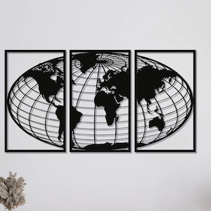 Metall Weltkarte Globus Dekor, Weltkarte Wandkunst, Metall Wandkunst, Home Office Dekoration, einzigartige Geschenkidee, Wandbehang, Metallkunstwerk