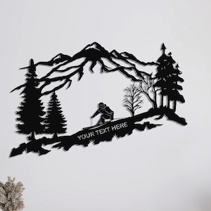 Metal Skier Decor, Personalized Skier Wall Art, Metal Wall Art, Home Office Decoration, Wildlife Lover Gift, Wall Hangings, Metal Art Work