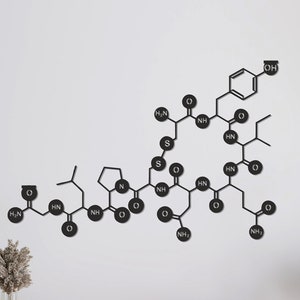 Metal Oxytocin Molecule Decor, Chemistry Wall Art, Metal Wall Art, Home Office Decoration, Unique Gift Idea, Wall Hangings, Metal Art Work