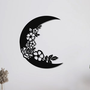 Metal Moon Decor, Moon Wall Art, Metal Wall Art, Home Office Decoration, Unique Gift Idea, Wall Hangings, Metal Art Work, Moon Lover Gift