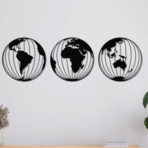 Decoración de mapa mundial de metal, arte de pared de mapa mundial, arte de pared de metal, decoración de oficina en casa, idea de regalo única, tapices de pared, obra de arte de metal