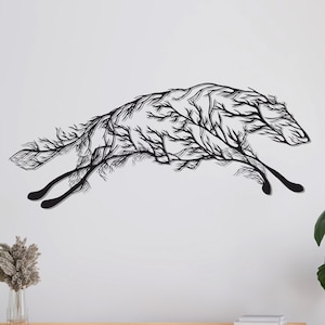 Metal Tree Borzoi Dog Wall Art, Metal Wall Art, Home Office Decoration, Wildlife Lover Gift, Wall Hangings, Metal Art Work, Farmhouse Décor