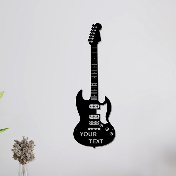 Metal Personalized Guitar Decor, Personalized Wall Art, Metal Wall Art, Home Office Decoration, Unique Gift, Wall Hangings, Metal Art Work