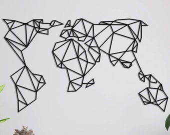 Metal World Map Decor, Metal World Map Wall Art, Metal Wall Art, Home Office Decoration, Unique Gift Idea, Wall Hangings, Metal Art Work