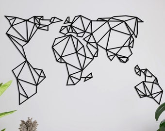 Metal World Map Decor, Metal World Map Wall Art, Metal Wall Art, Home Office Decoration, Unique Gift Idea, Wall Hangings, Metal Art Work