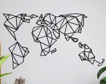 Metal World Map Decor, Metal World Map Wall Art, Metal Wall Art, Home Office Decoration, Unique Gift Idea, Wall Hangings, Metal Art Work