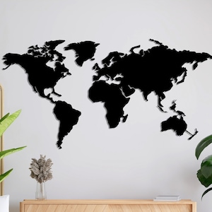 Metal World Map Decor, Metal World Map Wall Art, Metal Wall Art, Home Office Decoration, Unique Gift Idea, Wall Hangings, Metal Art Work
