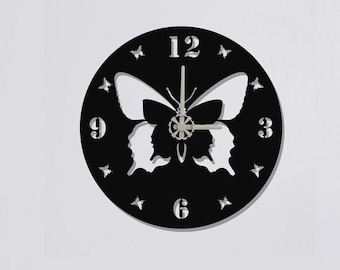 Butterfly Clocks for Wall, Wall Clock, Modern Metal Wall Clock, Large Wall Clock, Minimalist Clock, Living Room Decor, Home Decor, Butterfly
