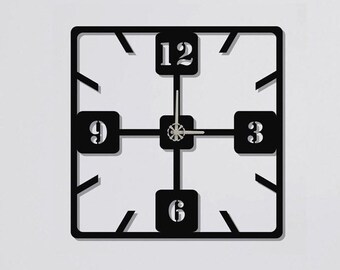 Square Clocks for Wall, Wall Clock, Modern Metal Wall Clock, Large Wall Clock, Minimalist Clock, Living Room Decor, Home Decor