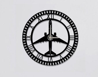 Passanger Plane Clocks for Wall, Wall Clock, Modern Metal Wall Clock, Large Wall Clock, Minimalist Clock, Living Room Decor, Home Decoration