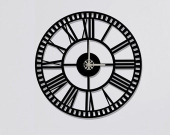 Roman Numbers Clocks for Wall, Wall Clock, Modern Metal Wall Clock, Large Wall Clock, Minimalist Clock, Living Room Decor, Home Decor