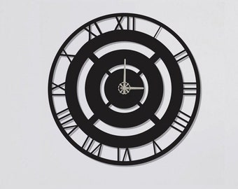 Roman Numeral Clocks for Wall, Wall Clock, Modern Metal Wall Clock, Large Wall Clock, Minimalist Clock, Living Room Decor, Home Decor
