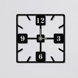 Square Clocks for Wall, Wall Clock, Modern Metal Wall Clock, Large Wall Clock, Minimalist Clock, Living Room Decor, Home Decor