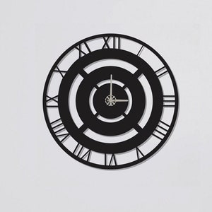Roman Numeral Clocks for Wall, Wall Clock, Modern Metal Wall Clock, Large Wall Clock, Minimalist Clock, Living Room Decor, Home Decor