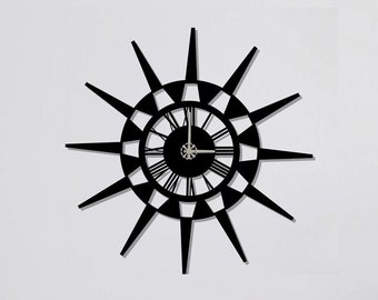 Compass Clocks for Wall, Wall Clock, Modern Metal Wall Clock, Large Wall Clock, Minimalist Clock, Living Room Decor, Home Decor