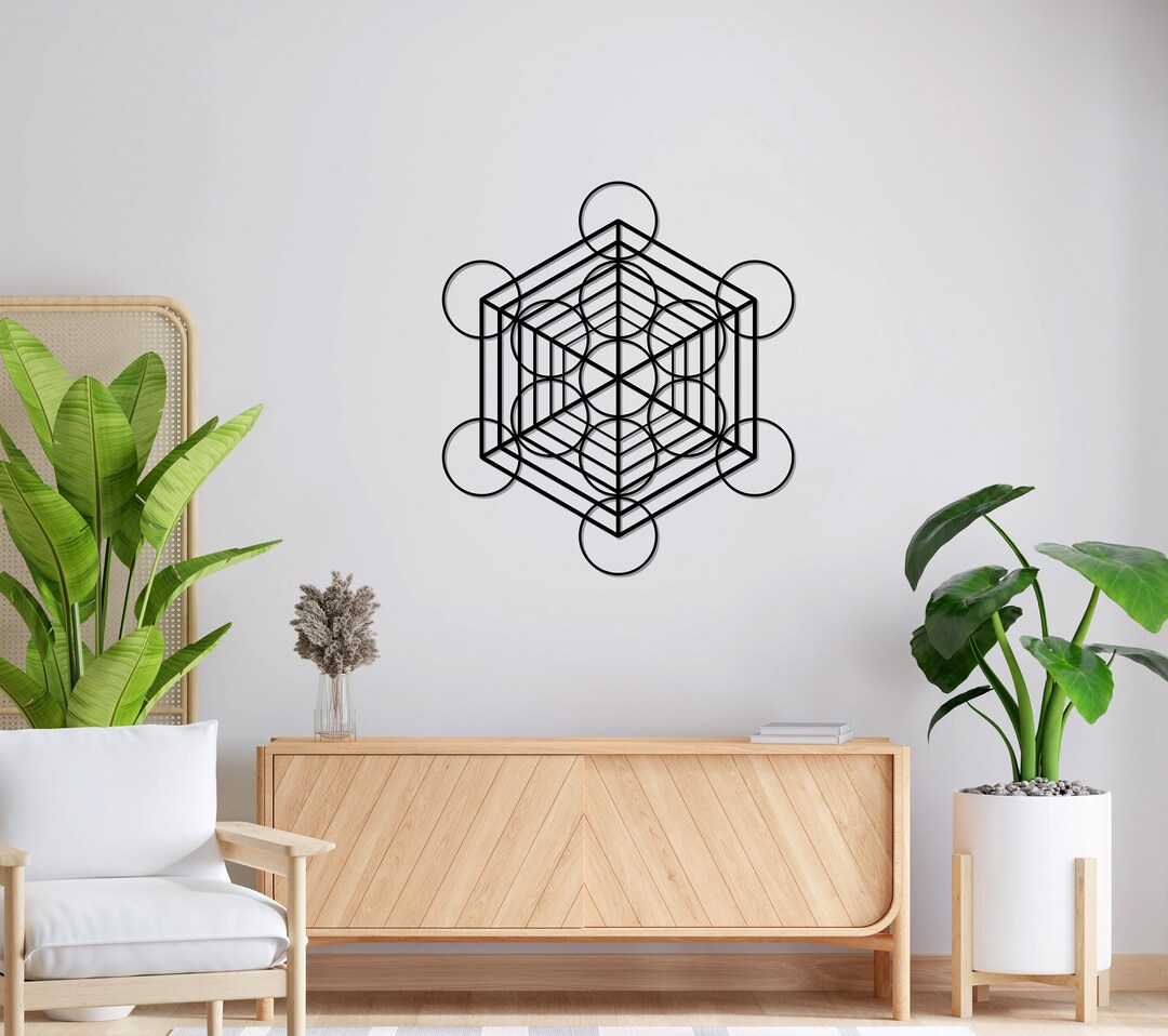 Metal Metatron Cube Wall Art, Metal Wall Art, Home Office Decoration ...