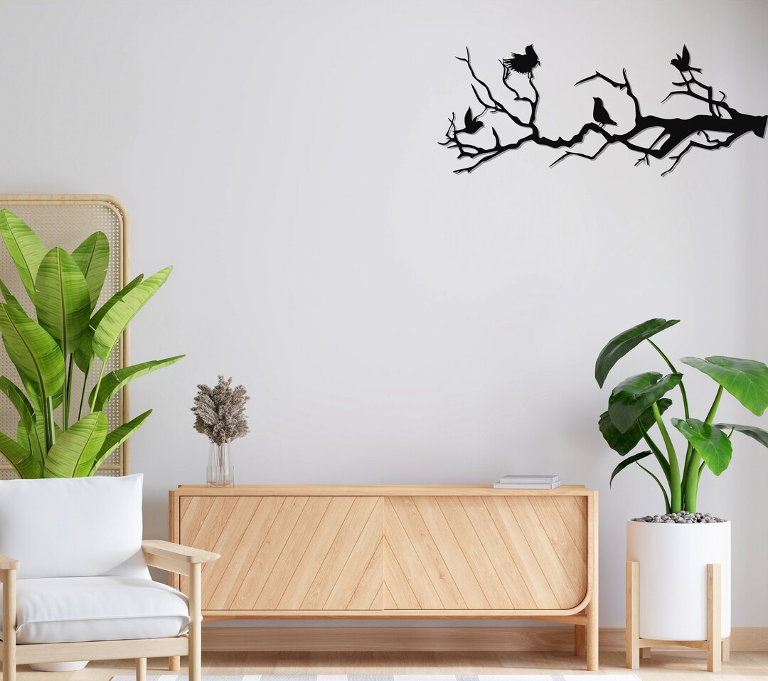 Metal Birds on Branch Decor, Tree of Life Wall Art, Metal Wall Art ...