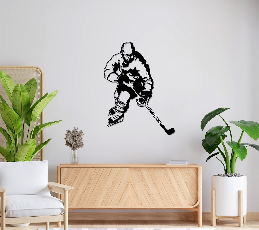 Metal Ice Hockey Wall Art, Metal Wall Art, Home Office Decoration, Ice