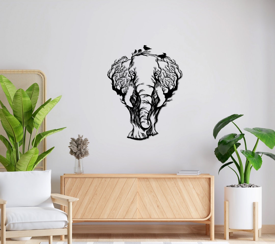 Metal Elephant Wall Art, Metal Wall Art, Home Office Decoration