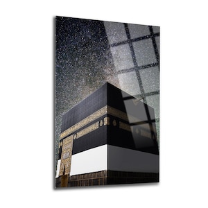 Kaaba Wall Decor, Glass Wall Art, Islamic Home Decor, Home Office Living Room Decoration, Islamic Wall Art, Housewarming Gift