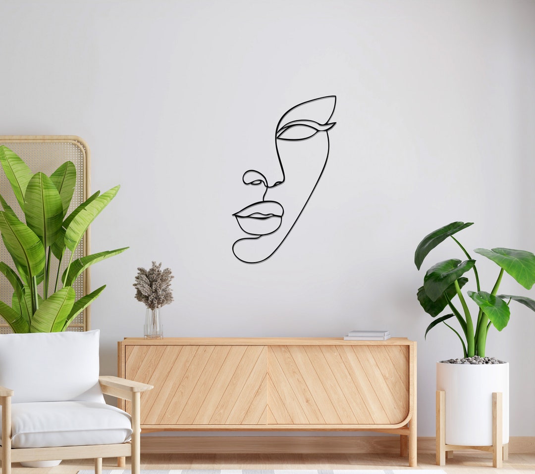 Metal Woman Face Wall Art, Metal Wall Art, Home Office Decoration ...