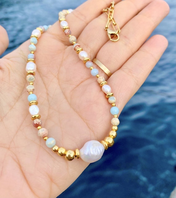 Cross Heart Pearl Fairy Necklace/ Y2k Indie Jewelry Pixie Fairycore Ne - QT  Handmade