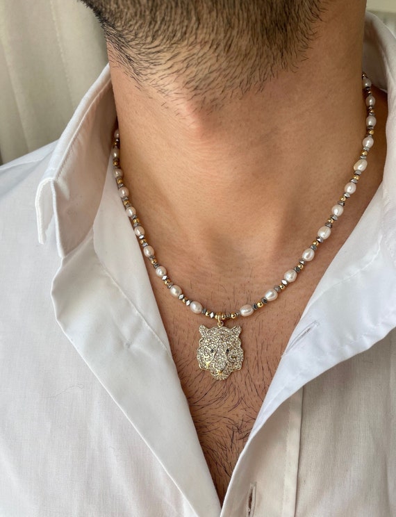 Real pearl necklace men outlet