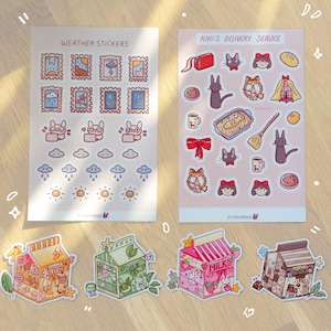 Pacote de adesivos fofos Caixas de leite Kiki Bunnies Weather Bujo Diário Diário Morango Matcha Banana Chocolate