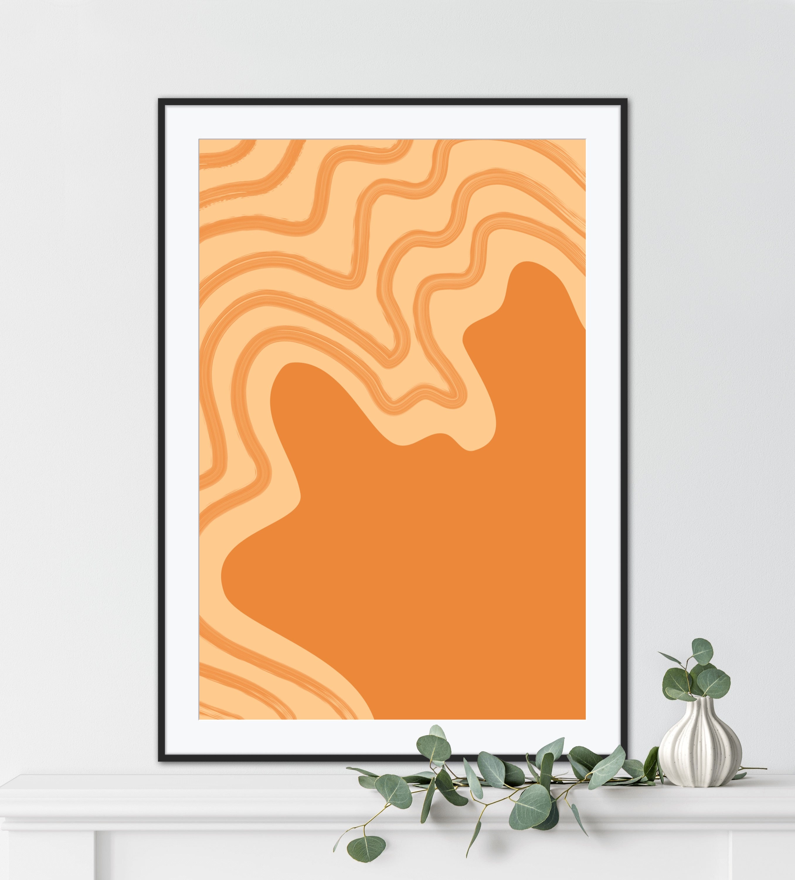 Orange Gallery Wall Set Aesthetic Prints Wall Art Bundle Abstract