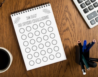 No Spend Month Challenge, No Spend Tracker, No Spend Calendar, No spend checklist, Spending goals, Budget, Budgeting, Debt Free, Template