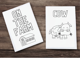 On the farm Colouring Pages, Book, Activity, Farm Animals, Preschool, Toddler, Kindergarten, Reception, Early Years, Worksheets