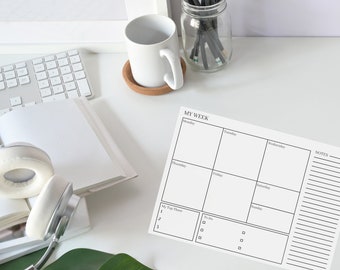 Simple Weekly Landscape Planner, Weekly Planning, Weekly Plan, Organiser, To Do List, Daily Planner, Checklist, Tracker, Template