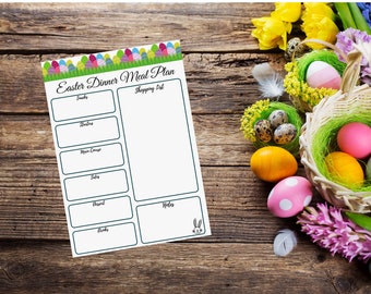 Easter Lunch/ Dinner Meal Planner, Menu Planner, Shopping List, Easter Meal Planning, budgeting, A4 Printable PDF Instant Digital Download
