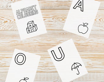 Alphabet Colouring Pages, Book, Activity, Worksheets, Workbook, Counting, Toddler, Preschool, Early Years, Kindergarten, Reception, ABCs