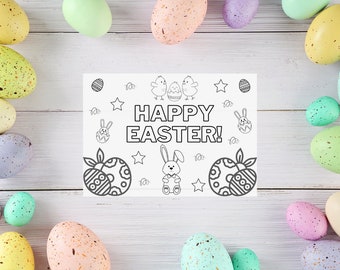 Children's Easter Colouring-in Placemat, Easter Party Decor, Colouring-in, worksheet, A4 Printable PDF Instant Digital Download