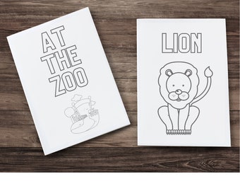 At the zoo Colouring Pages, Book, Activity, Farm Animals, Preschool, Toddler, Kindergarten, Reception, Early Years, Worksheets