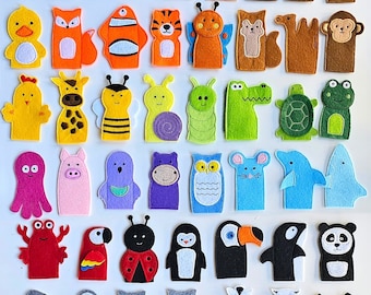 Make Your Own Felt Finger Puppets Set, Animal Puppets, Educational Activities for Toddlers,Handmade Montessori Toys,Finger Theater