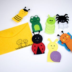 GARTEN TIERE Filz-Fingerpuppen-Set, pädagogische Aktivitäten, handgefertigtes Montessori-Spielzeug, Aktivitäten zum Geschichtenerzählen Bild 10