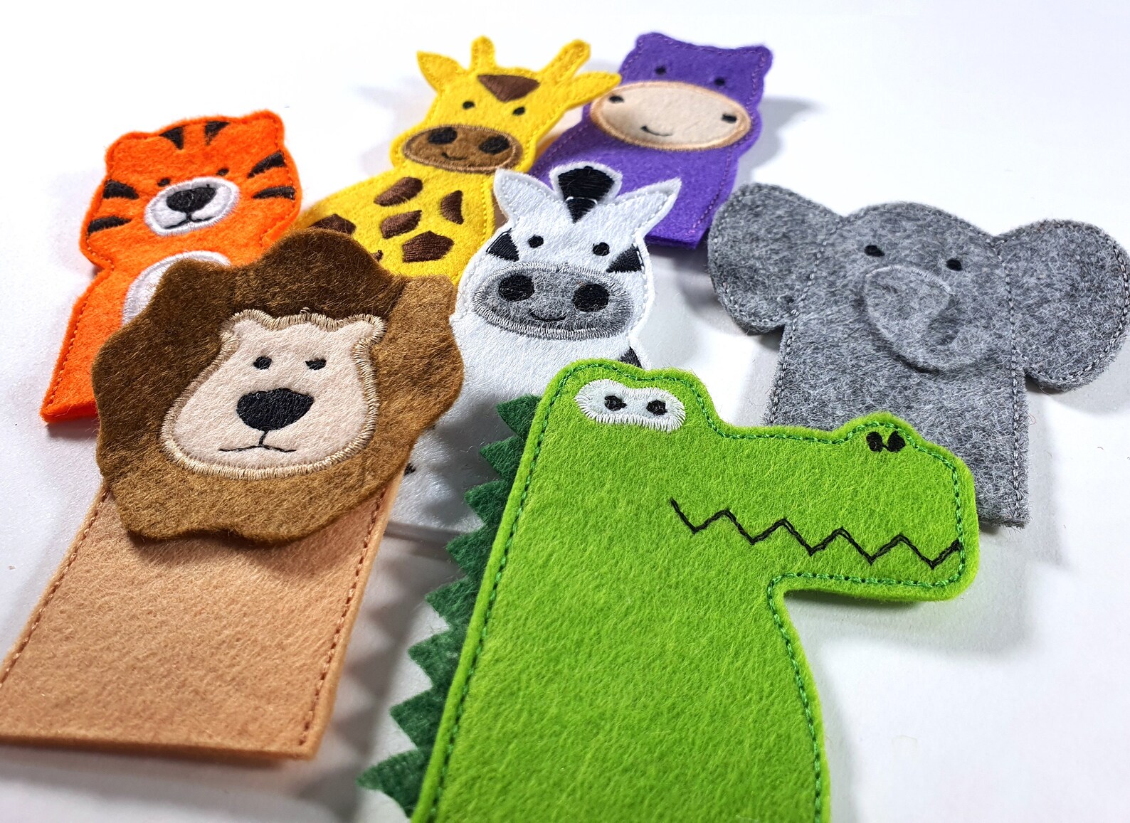 Felt Finger Puppets - Make Your Own Set Among 43 Animals, Educational ...