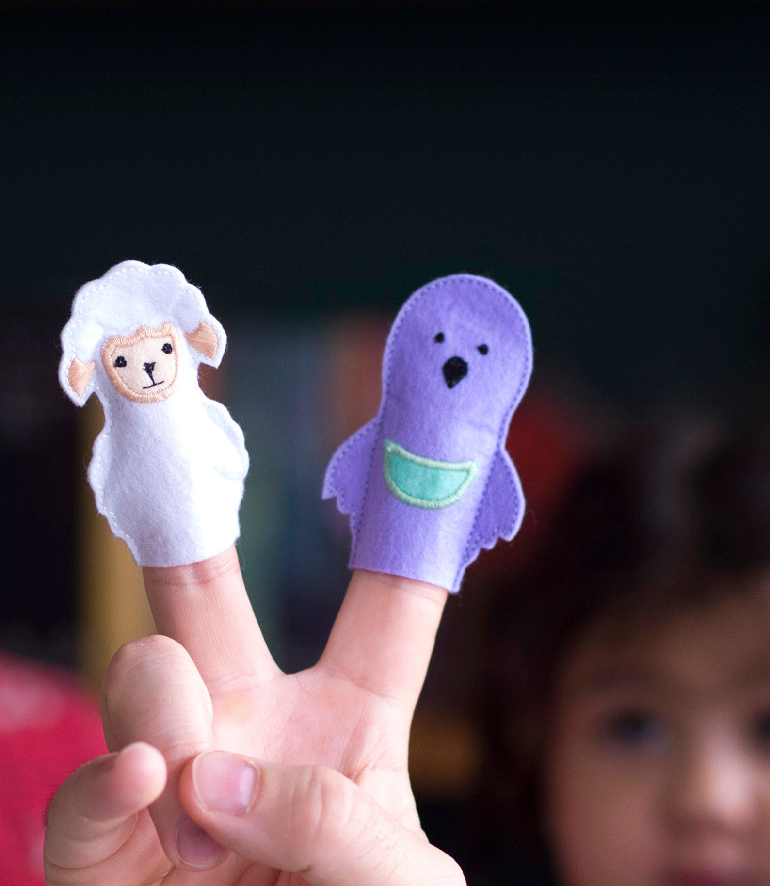 Make Your Own Felt Finger Puppets Set, Animal Puppets, Educational