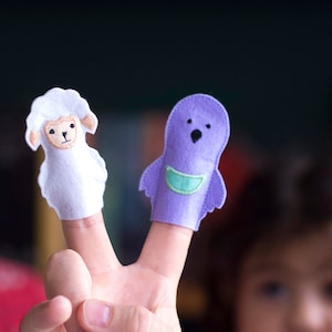 Fabriquez votre propre jeu de marionnettes à doigt en feutre, marionnettes d'animaux, activités éducatives pour les tout-petits image 2