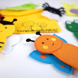 GARTEN TIERE Filz-Fingerpuppen-Set, pädagogische Aktivitäten, handgefertigtes Montessori-Spielzeug, Aktivitäten zum Geschichtenerzählen Bild 8