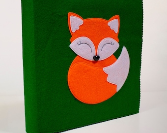 Felt Quiet Book - FOX, attività educative per i più piccoli, giocattoli Montessori fatti a mano, libro occupato, libro di attività in feltro