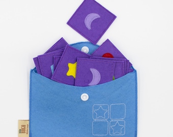 Gioco di memoria per i più piccoli, Gioco di abbinamento in feltro, Giocattoli Montessori, Giocattoli sensoriali, Giocattoli da viaggio in età prescolare, Attività educative, Giocattoli fatti a mano